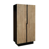 Iconic Designer Light Oak 2 Door Tall Cabinet - Pendle Village Furniture